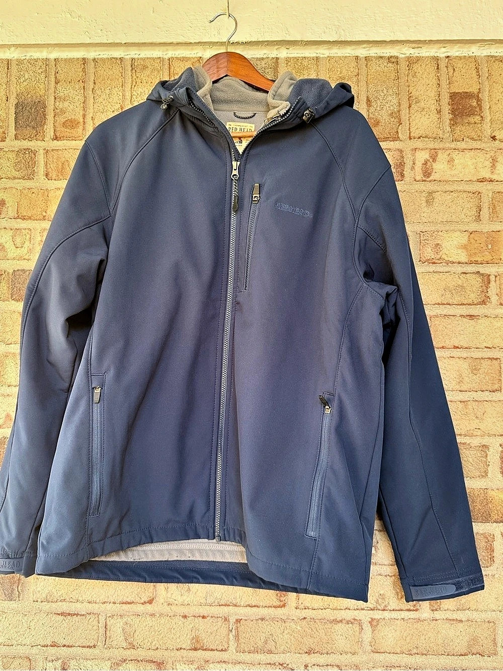 RedHead Men’s Large Blue Softshell Fleece Lined Hooded Jacket